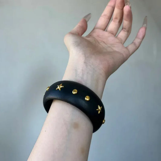 Wooden Chunky Black Kada