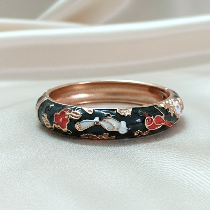 Broad Openable Enamel Bangle