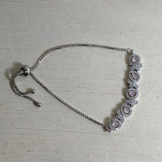 Blush Bloom American Diamond Bracelet