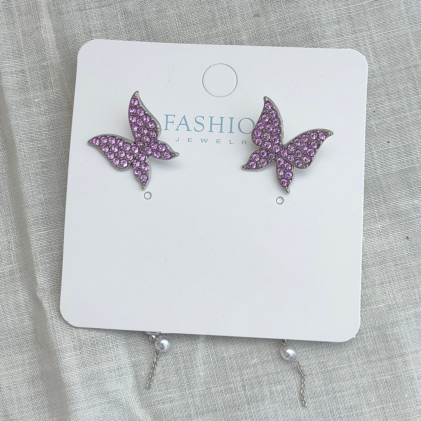 Purple Butterfly Dangle Earrings