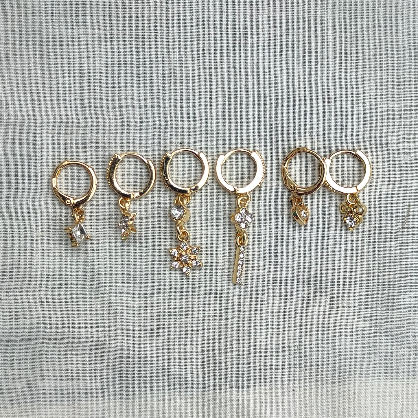 Mixed Charm Hoop Earring Set