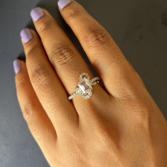 Emerald-Cut Center Stone Ring