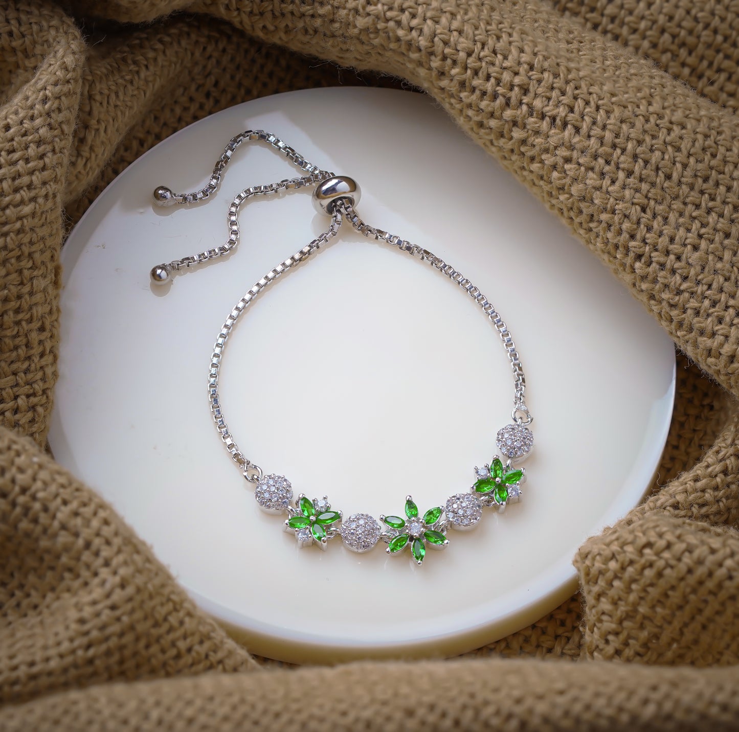 Floral Motif Tennis Bracelet