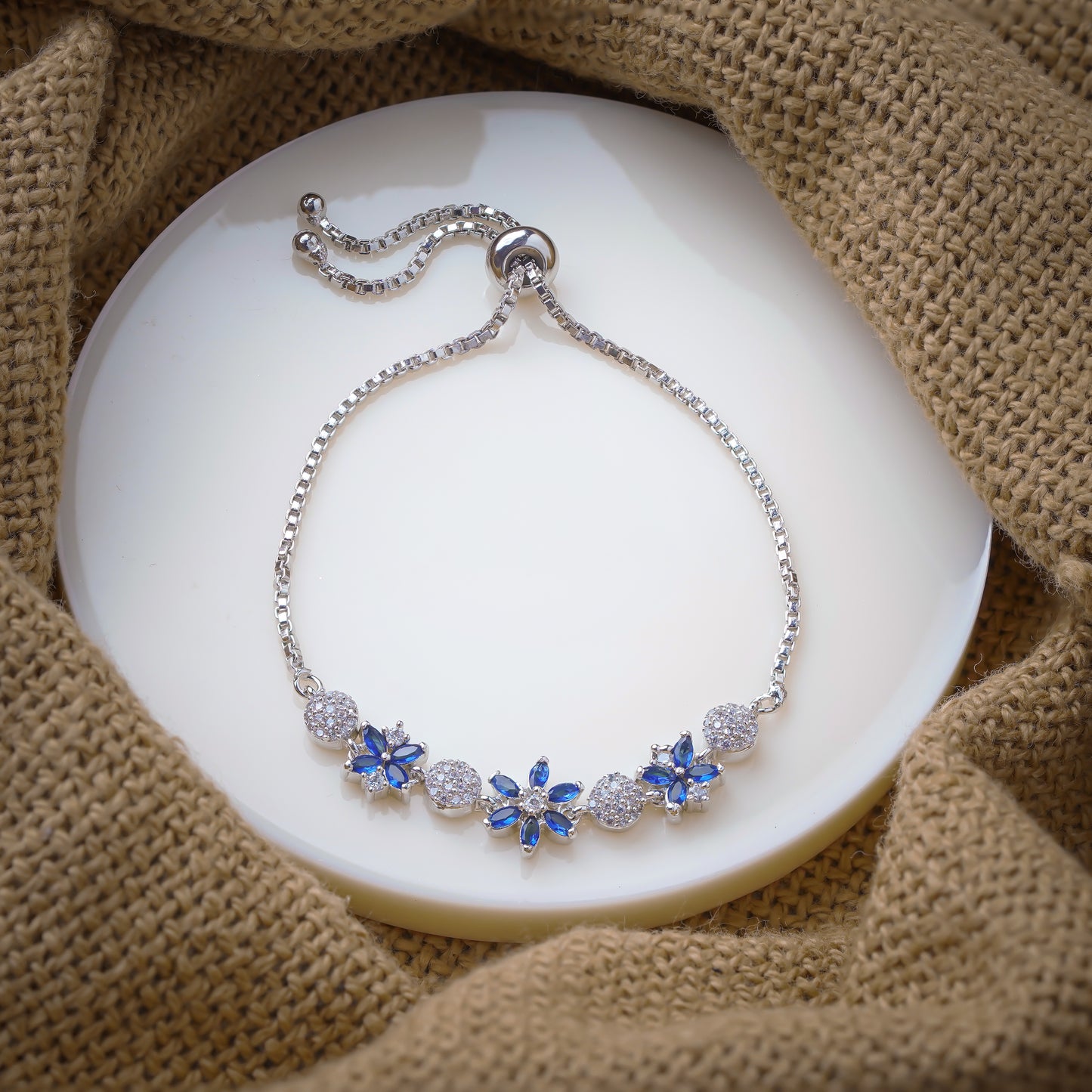 Floral Motif Tennis Bracelet