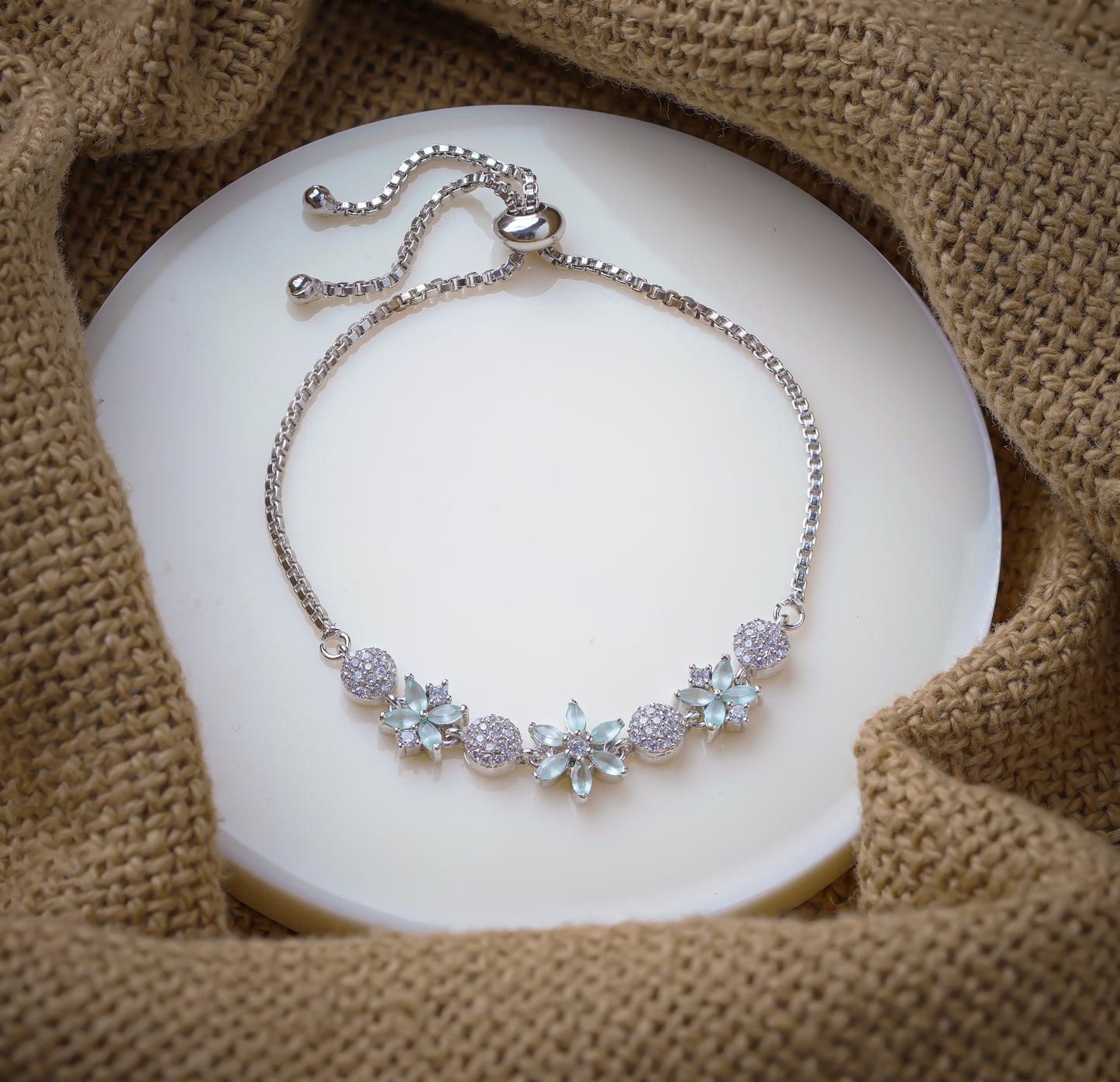 Floral Motif Tennis Bracelet