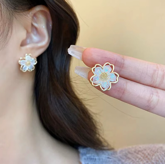 White Flower Earring