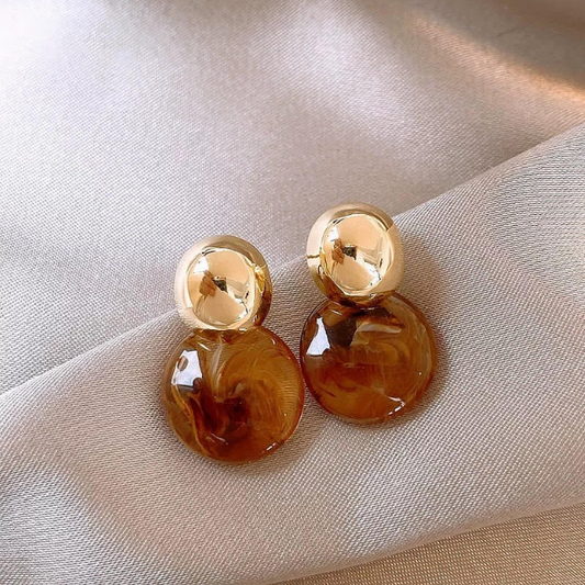 Ombre Round Disc Stud Earring