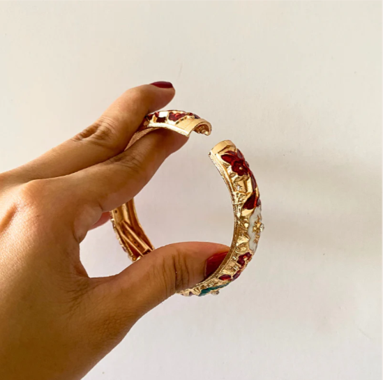 Noor Broad Enamel Bangle