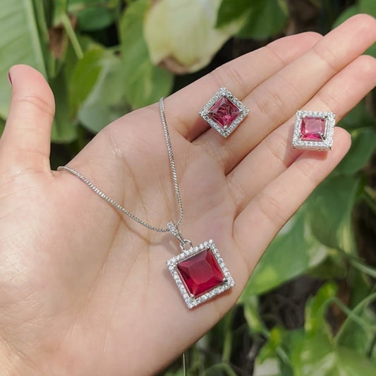 Ruby Square Pendant