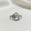 Central Oval-Cut Diamond Ring