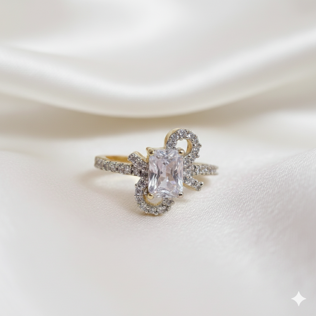 Emerald-Cut Center Stone Ring