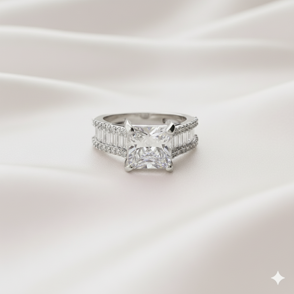 Bel Viaggio White Gold Moissanite Ring