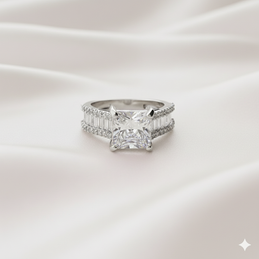 Bel Viaggio White Gold Moissanite Ring