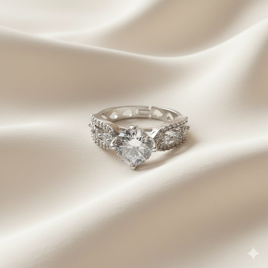 White Round Solitaire Engagement Ring