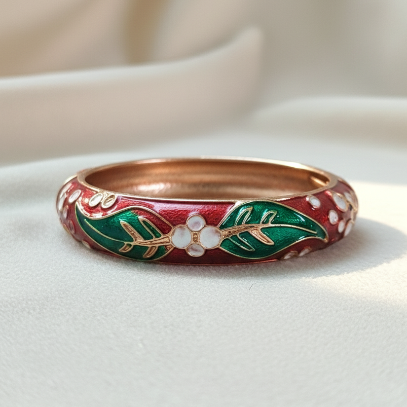 Broad Openable Enamel Bangle