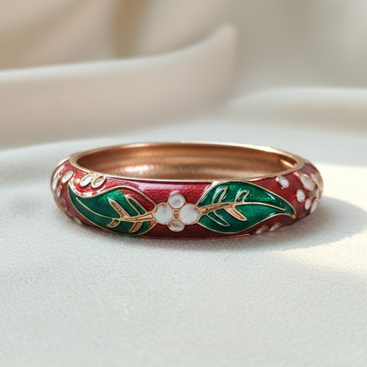 Broad Openable Enamel Bangle
