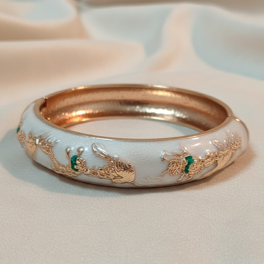 Broad Openable Enamel Bangle