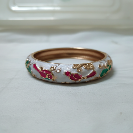Broad Openable Enamel Bangle