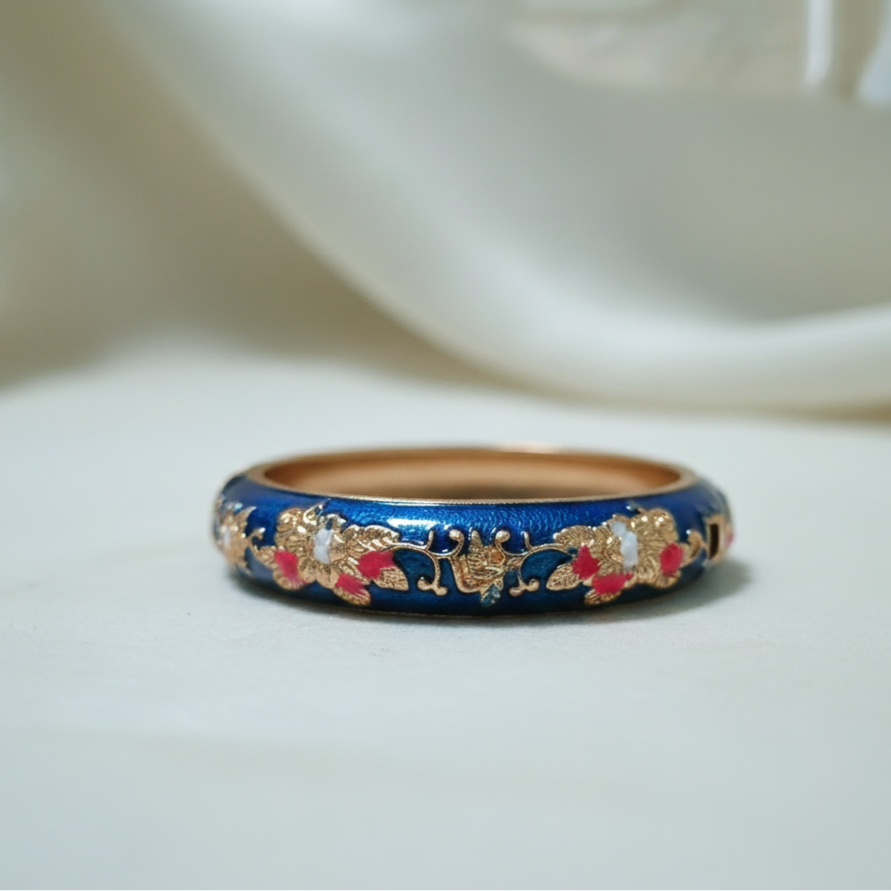 Broad Openable Enamel Bangle