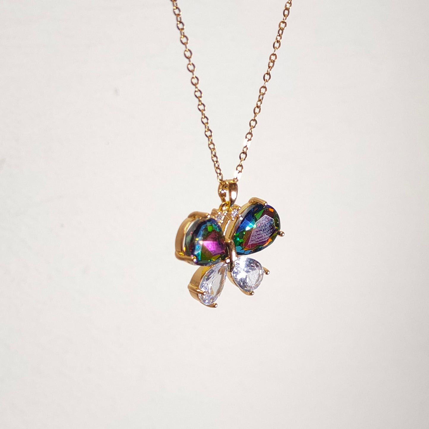 Purple Crystal Butterfly Necklace