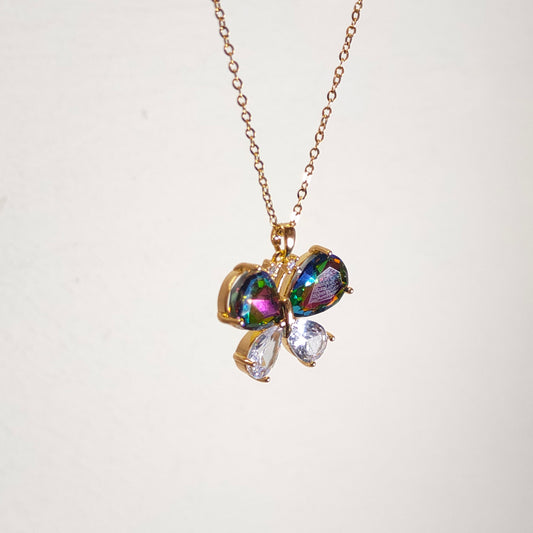 Purple Crystal Butterfly Necklace
