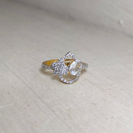 Central Oval-Cut Diamond Ring