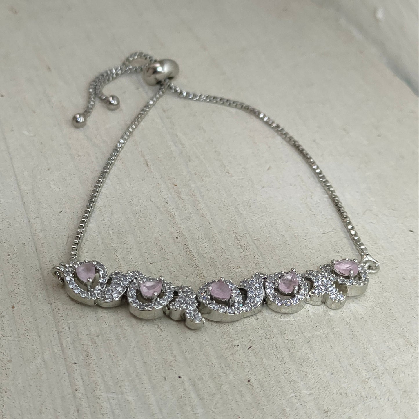 Blush Bloom American Diamond Bracelet