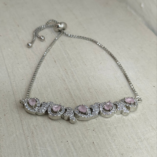 Blush Bloom American Diamond Bracelet