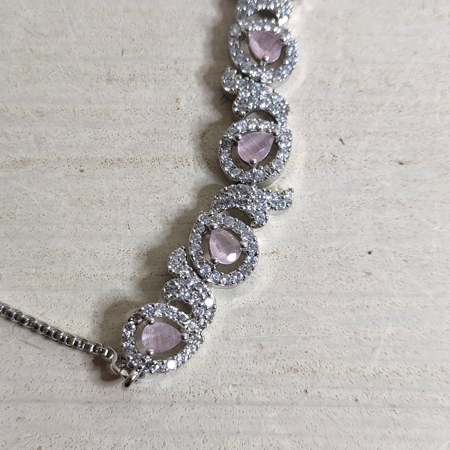 Blush Bloom American Diamond Bracelet
