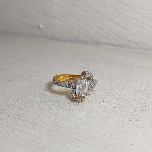 Emerald-Cut Center Stone Ring
