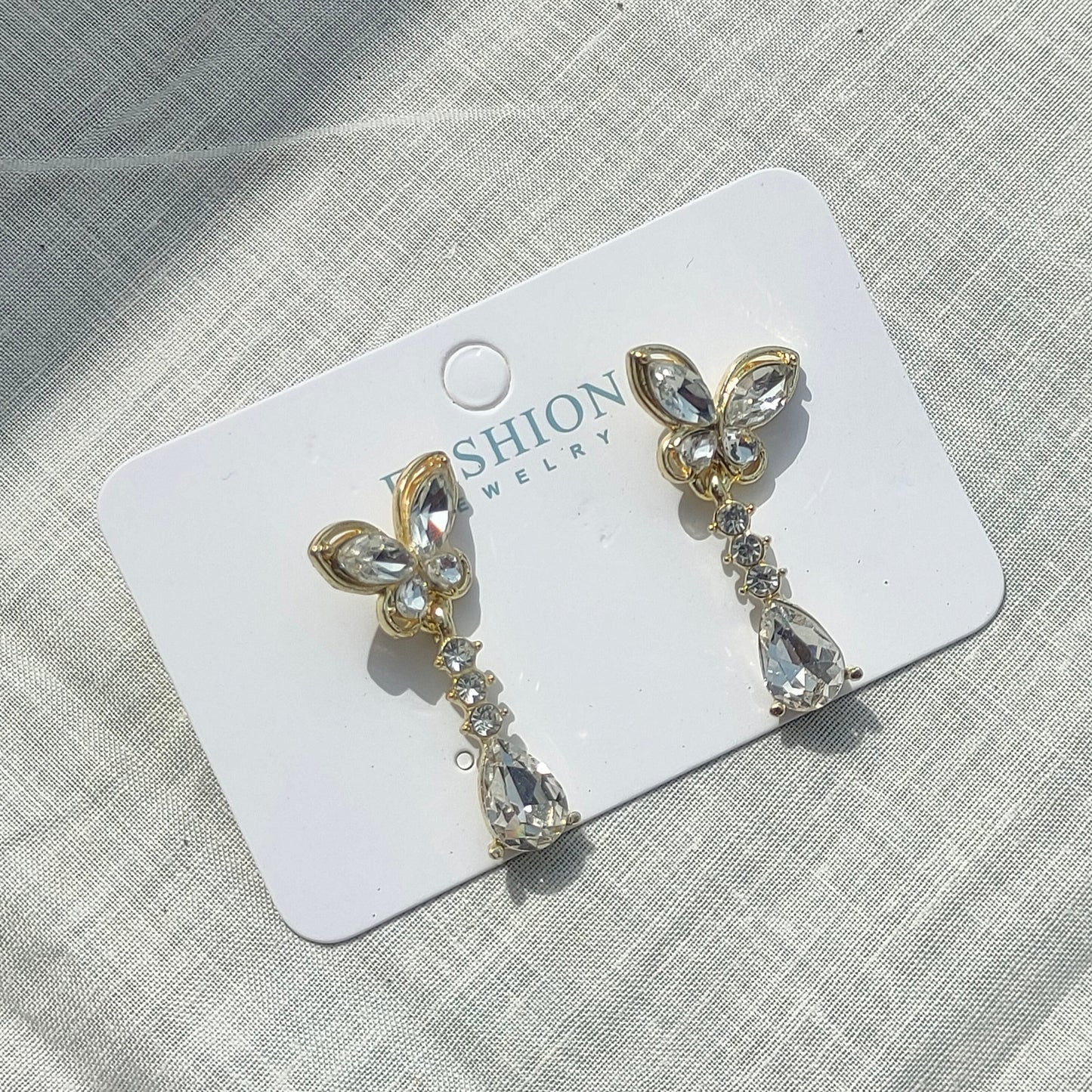 Butterfly Crystal Drop Earrings