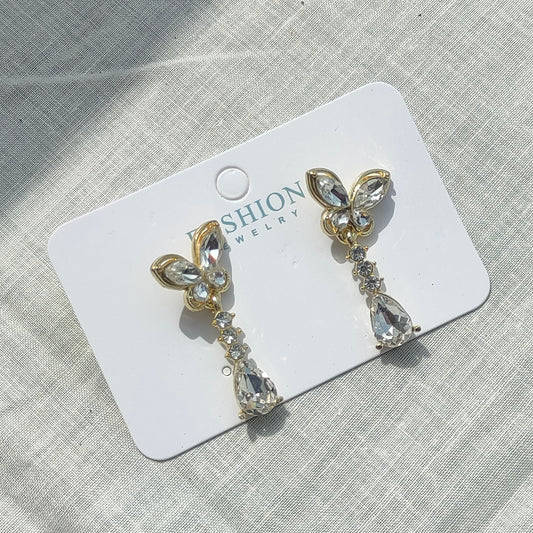 Butterfly Crystal Drop Earrings