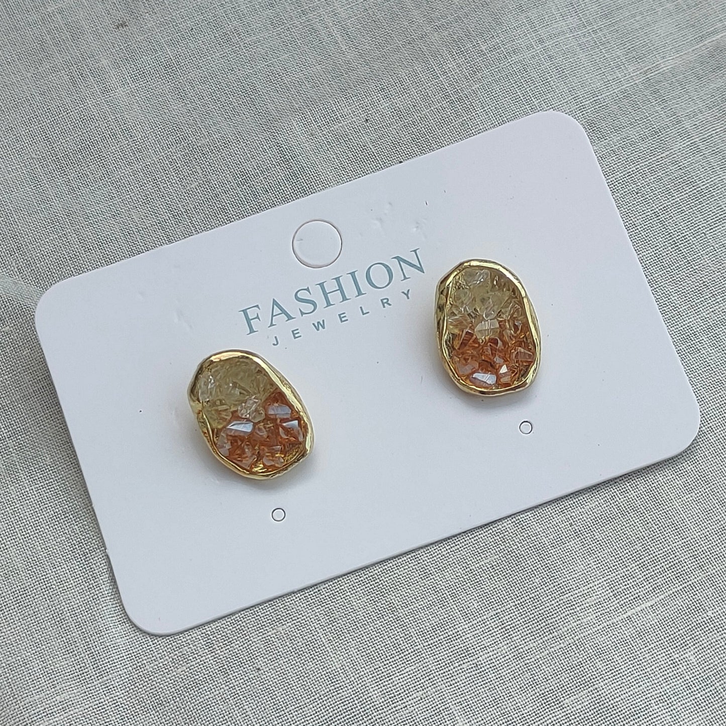 Oval Crystal Stud Earrings