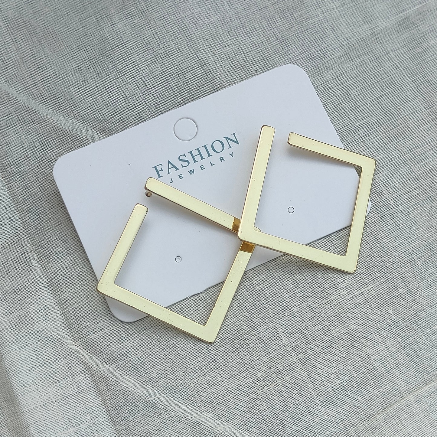 Square Dangle Hoop Earrings