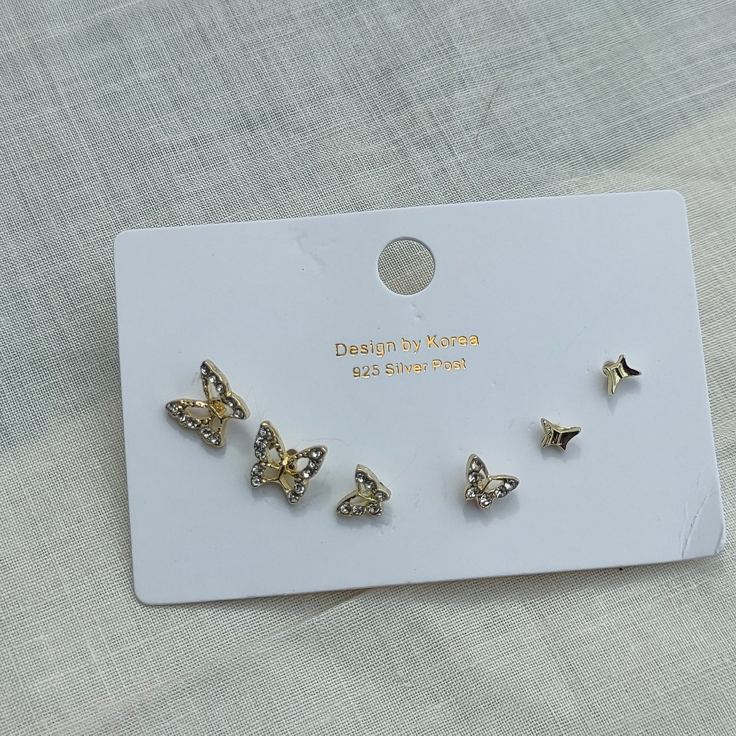 Butterfly Stud Earrings Set