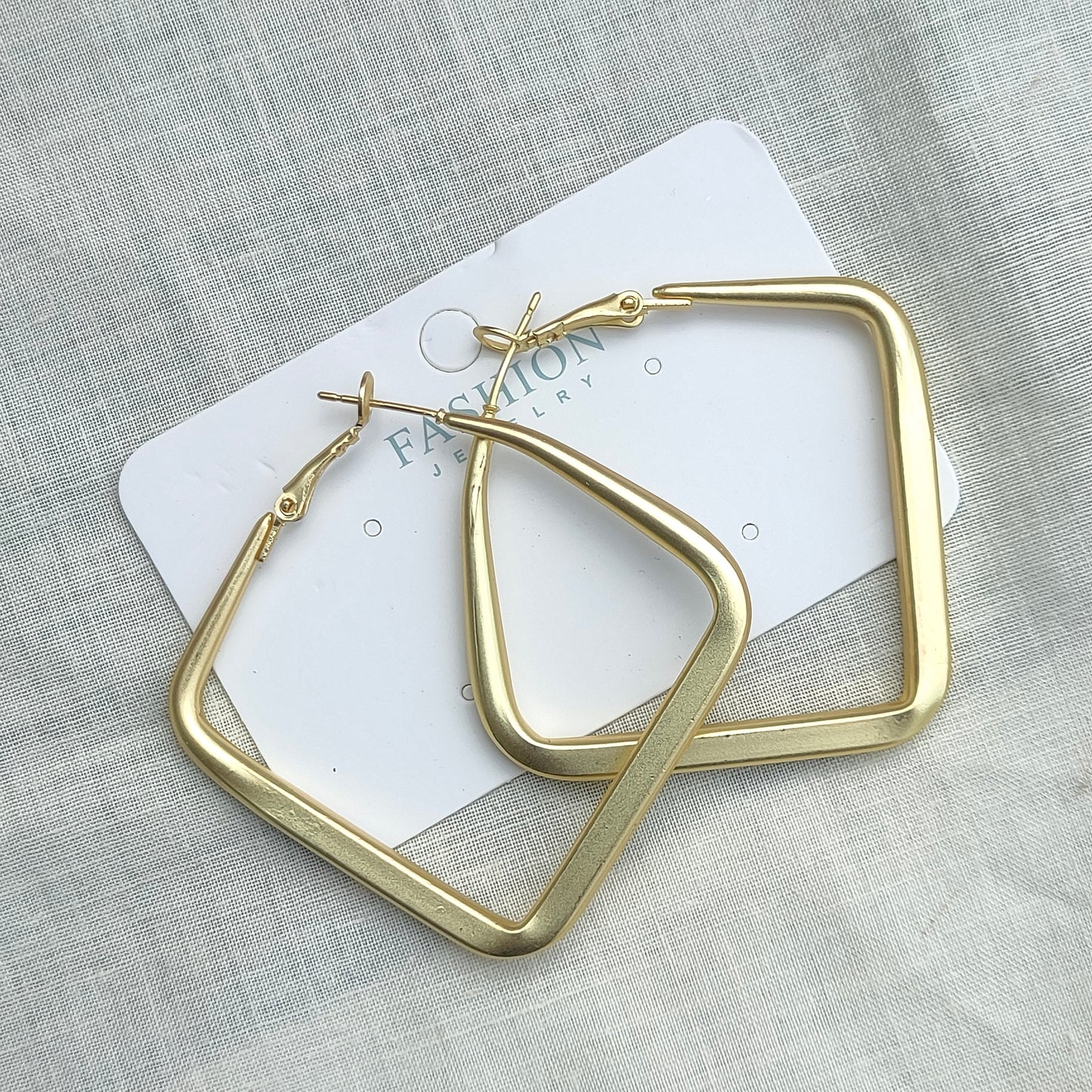 Gold Square Hoop Earrings