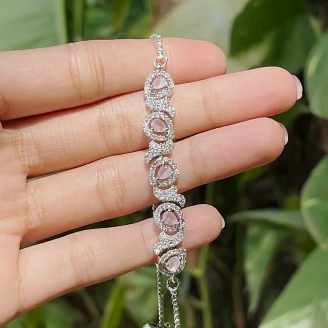 Blush Bloom American Diamond Bracelet