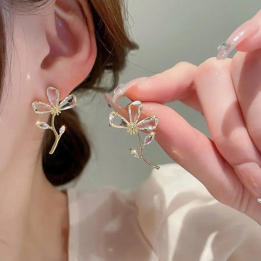 Crystal Bloom Flower Earrings