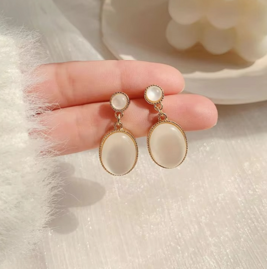 Opal Oval Earring