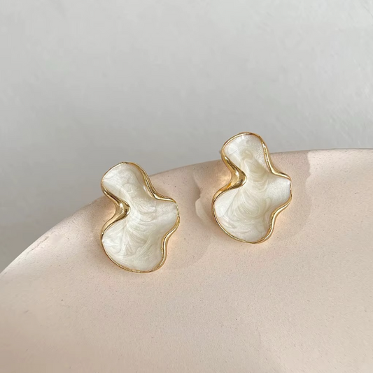White Cloud Stud Earring