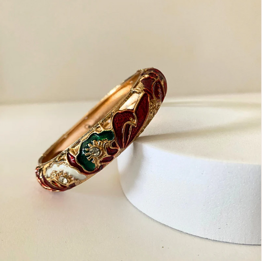 Noor Broad Enamel Bangle