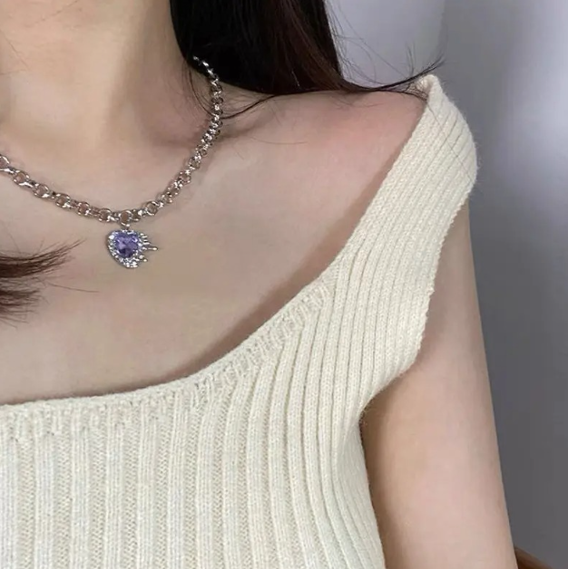 Purple Heart Necklace