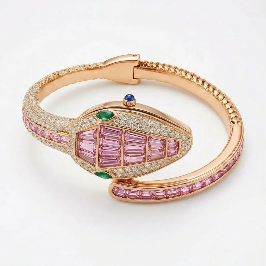 Pink Snake Watch Bracelet
