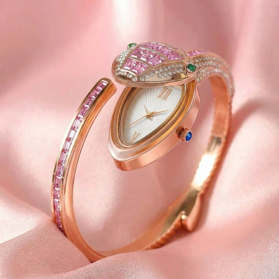 Pink Snake Watch Bracelet